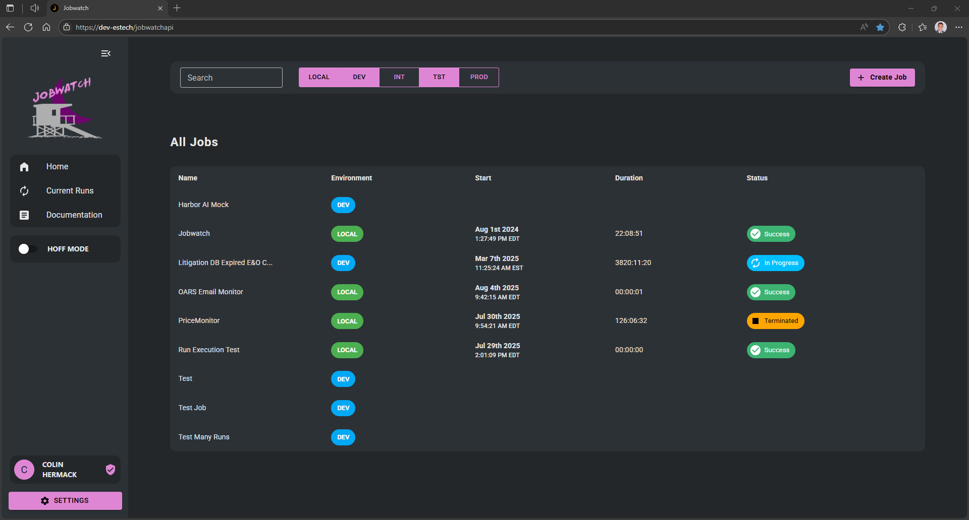 Jobwatch Homepage