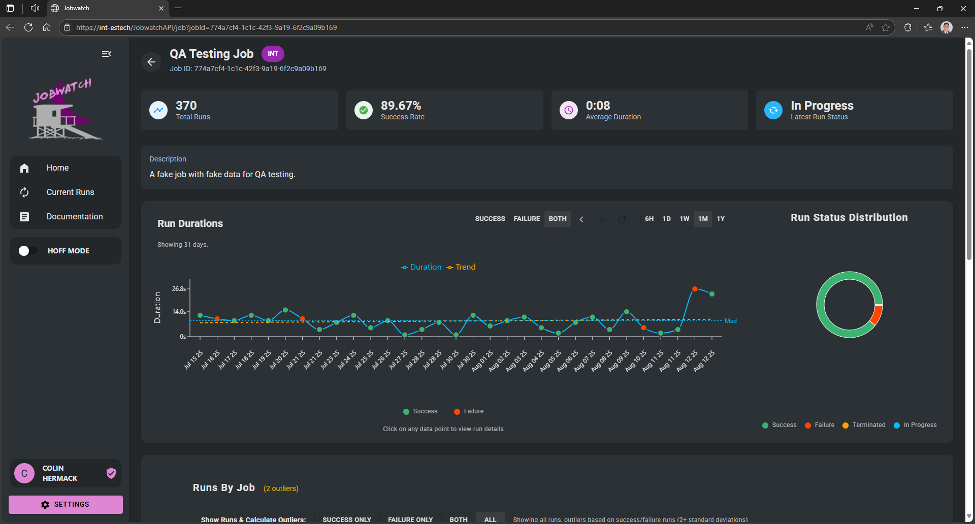 Jobwatch Job Page
